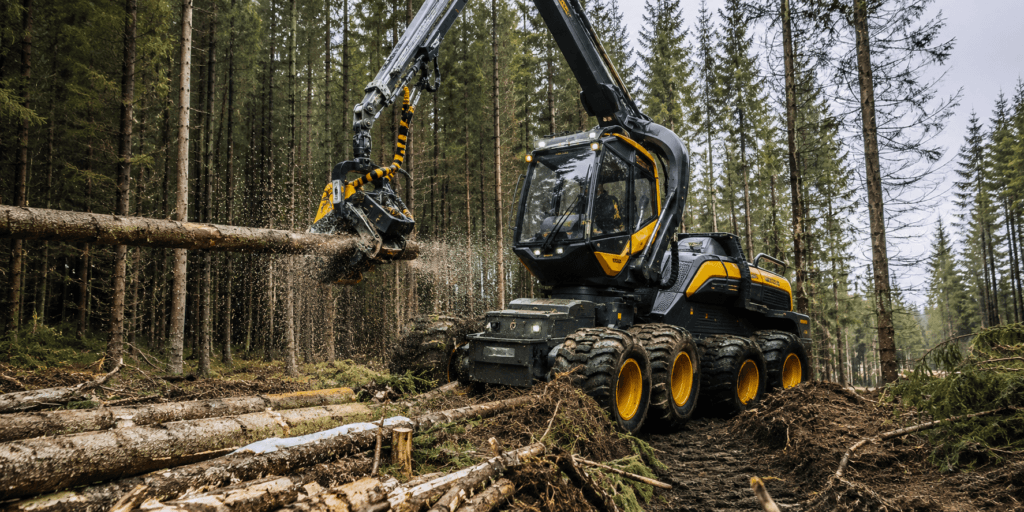 Forestry equipment operating in a forest environment