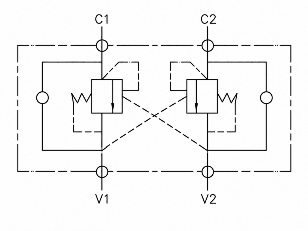 Double-direction Counterbalance Valve Hydraulic Symbol